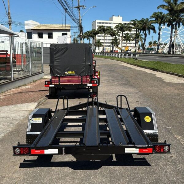Carreta Prancha Simples p/ Transporte 3 Motos c/ Rampa Reforçada p/ Motos Alta Cilindrada - Imagem 5