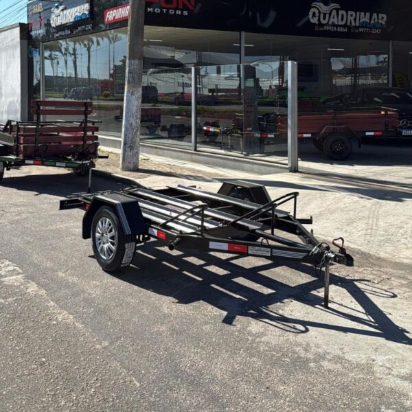 Carreta Prancha Simples p/ Transporte 3 Motos c/ Rampa Reforçada p/ Motos Alta Cilindrada