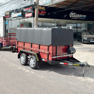 Carreta Fazendinha Premium com 2 eixos para 1.700kg - 3.00 x 1.45 x 0.70m + Capota Alta com 0.60m altura