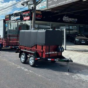 Carreta Fazendinha Premium com 2 eixos para 1.700kg - 2.50 x 1.30 x 0.50m + Capota Alta com 0.60m altura